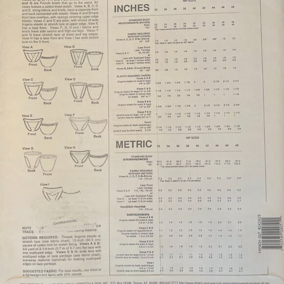 Three (3) Lingerie Vintage Sewing Patterns - 2 UNCUT - Picture 3 of 8